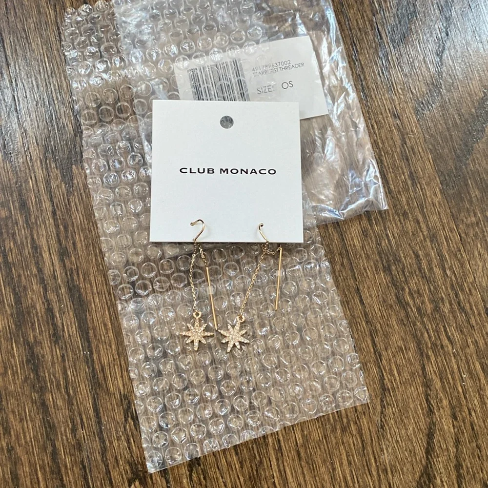 Club Monaco Starburst Threader Earrings - Picture 3 of 5